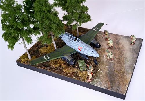 Coniferous forest and road - diorama