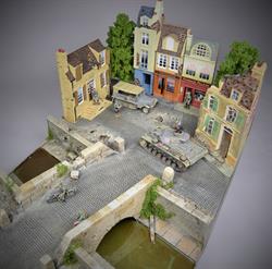 Stenbro og flod - diorama 
