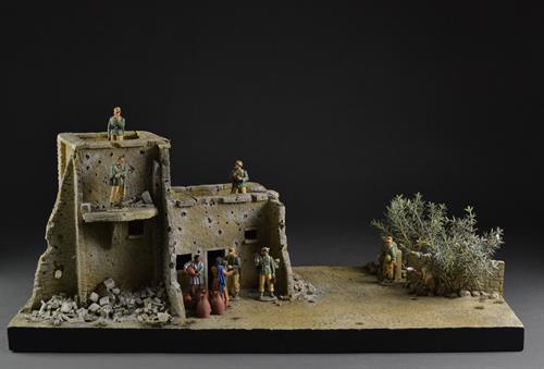 Nordafrikansk Ruin-bygning - diorama 