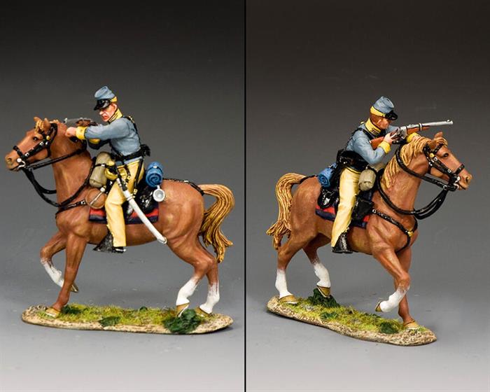 Confederate Cavalry Trooper Aiming Carbine