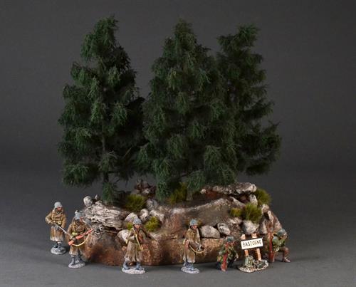 Cliff with fir trees