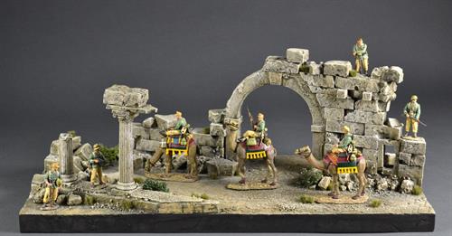 Gamle tempelruiner - diorama