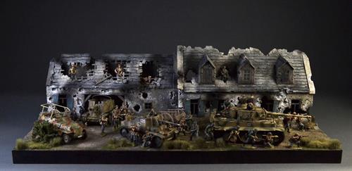 “Bombed-Out Farmhouse and Barn - Diorama