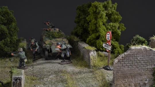 Field and dirt road - diorama 