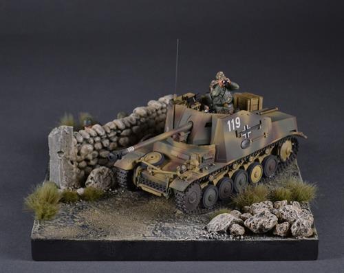 Gravel road and stone wall - Mini diorama