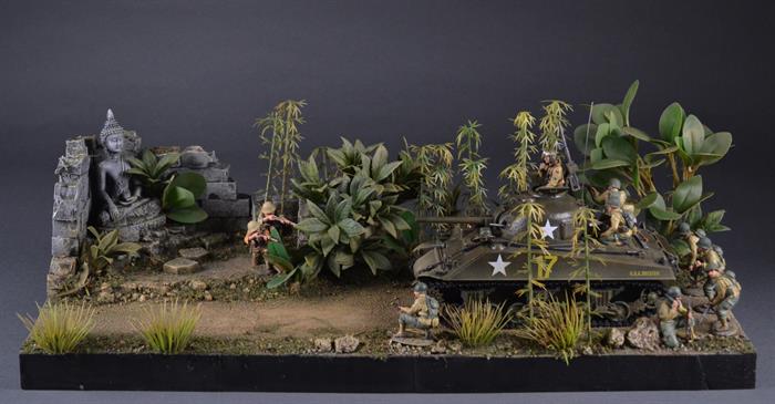 Jungle & Buddha-Temple ruin - Diorama