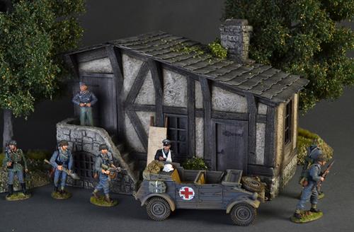 Bindeværkshus med stentrappe 