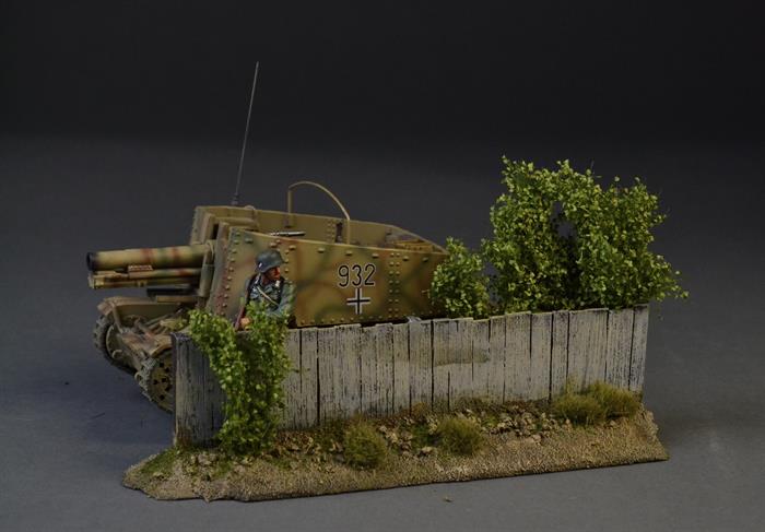 Wooden fence with bushes (only 1 in stock)